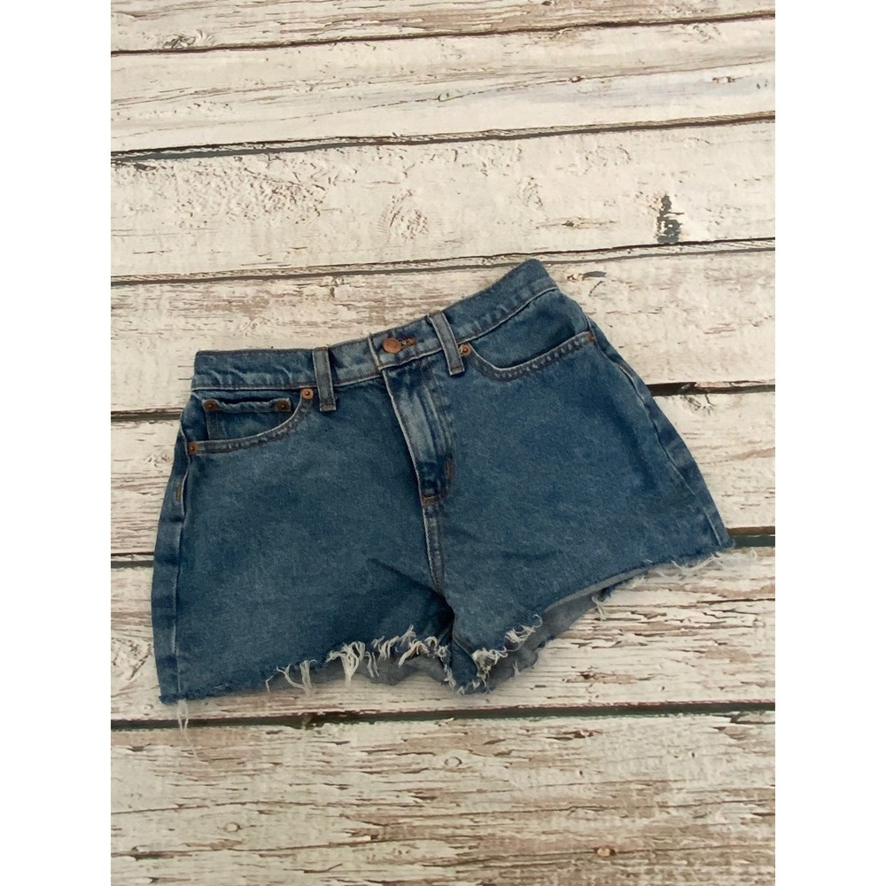PINK Victoria's Secret Denim Shorts High Waisted Cut Off Medium Wash Size 24